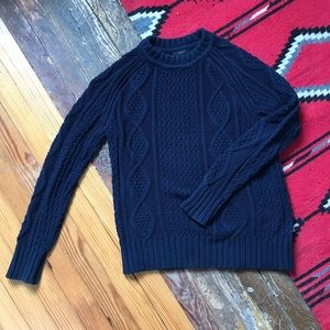 J. Crew Navy Cable Knit Sweater
